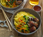 Taiwanese chilli meatballs with noodles