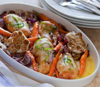 Organic tarragon-baked chicken and carrots