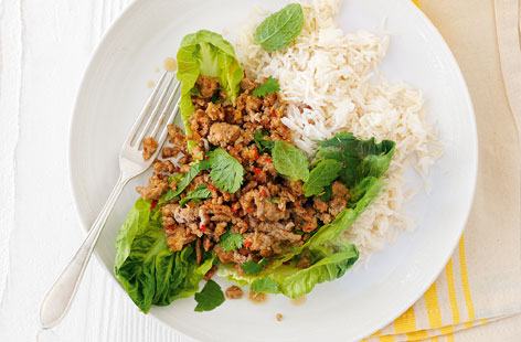 Thai turkey with lettuce and rice HERO