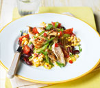 Toasted corn and chicken salad