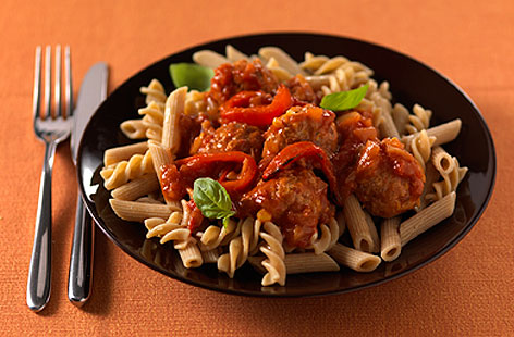 Turkey meatballs & pepper sauceTHUMB