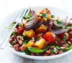 Roasted butternut squash salad with coriander dressing