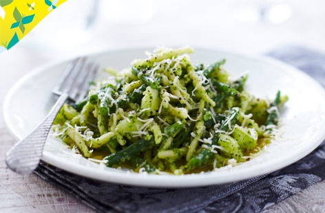 Trofie pasta with pesto
