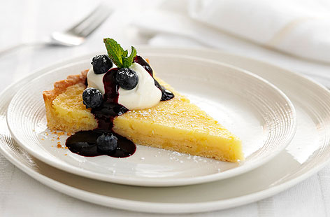 Very Lemony tart & blueberry sauceTHUMB