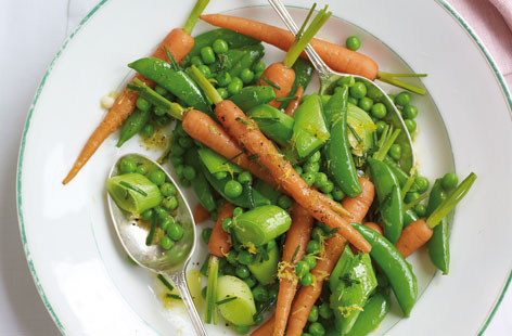 Baby vegetables with lemon dressing