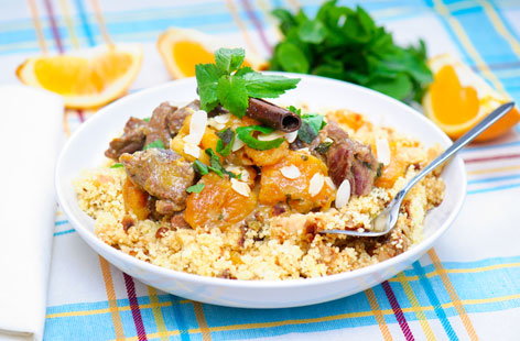 beef, apricot and almond couscous (h)