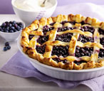 Bilberry pie with cream