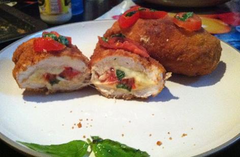 Mozzarella, Tomato and Basil-Stuffed Chicken-Breast Pockets