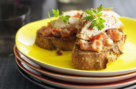 Chicken crostinis