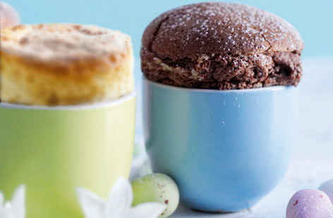 Chocolate ‘egg cup’ soufflés