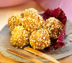 Corn and sesame seed boulettes