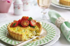 Crab and saffron tarts