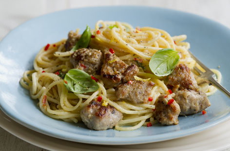 creamy pasta sausage  garlic  Food pasta Creamy Tesco sausage Real with and chilli recipes