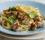Creamy chilli and garlic sausage pasta