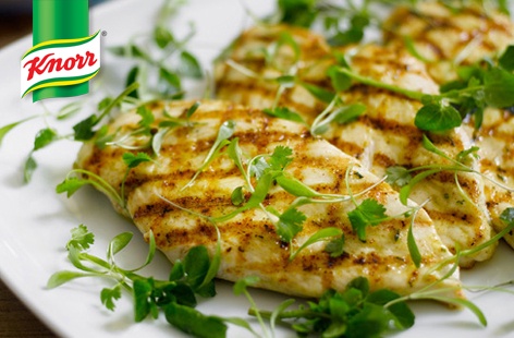 Curried chicken with watercress