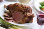 Roast leg of lamb with redcurrant glaze