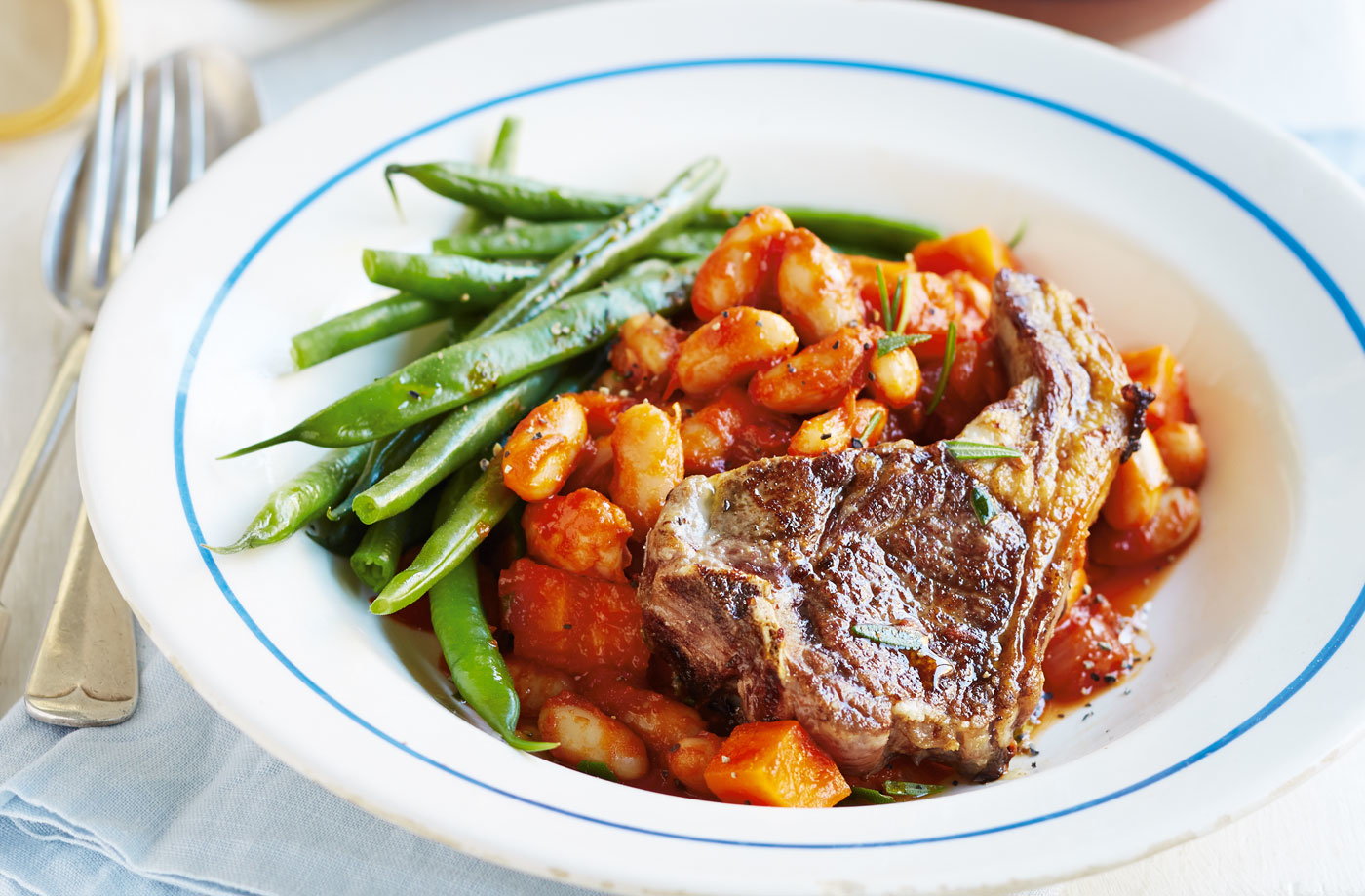 Lamb With Rosemary Braised Beans Tesco Real Food