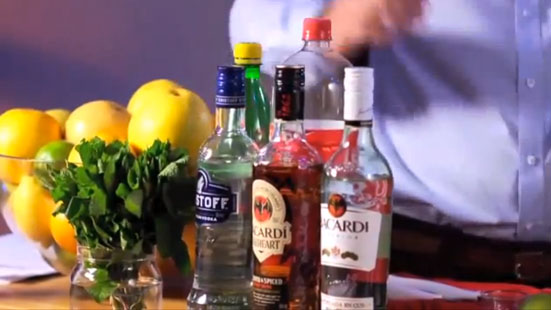 making great cocktails chilling with mates