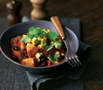 Mexican chicken stew with toasted corn salsa