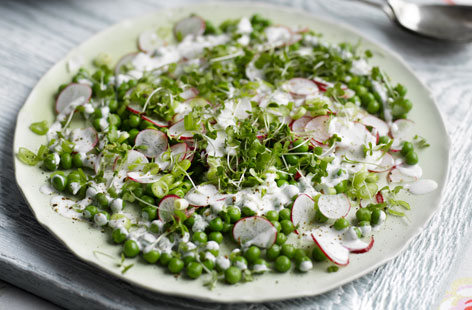 Radish and pea salad