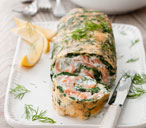 Spinach and salmon roulade