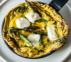 Bruno Loubet's grilled asparagus, soft cheese and mint frittata
