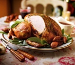 Turkey with spiced butter and roasted shallot and sherry gravy