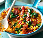 Chorizo and spinach paella | Tesco Real Food