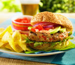 Chicken burger with peppers | Tesco Real Food