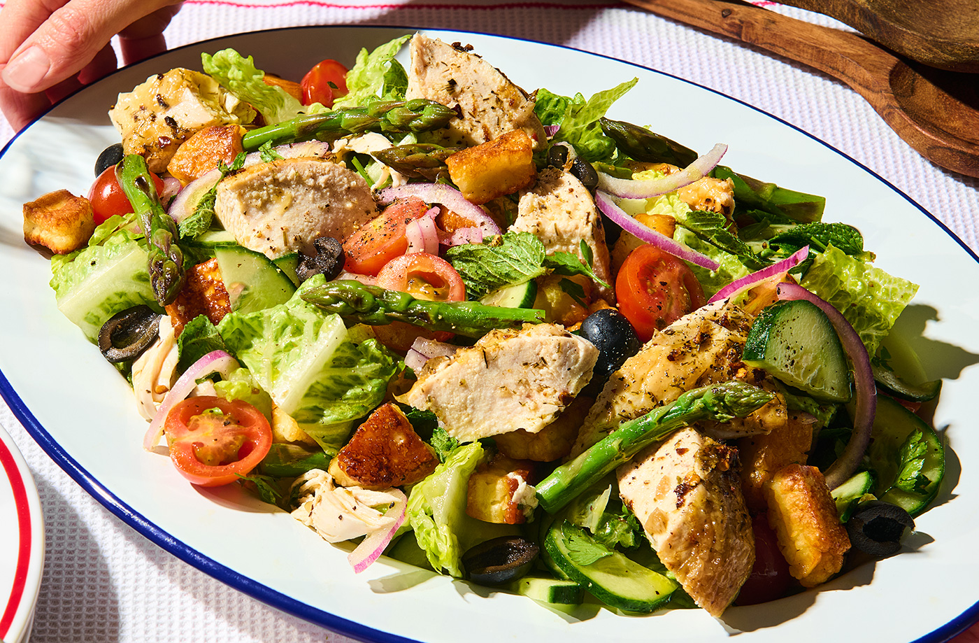 Greek spatchcock chicken salad recipe