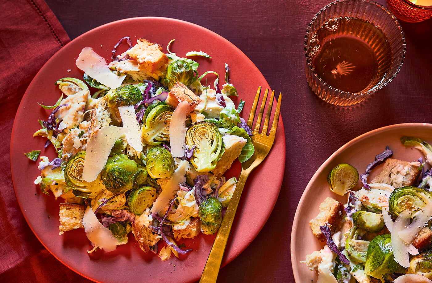 Charred sprout Caesar salad recipe