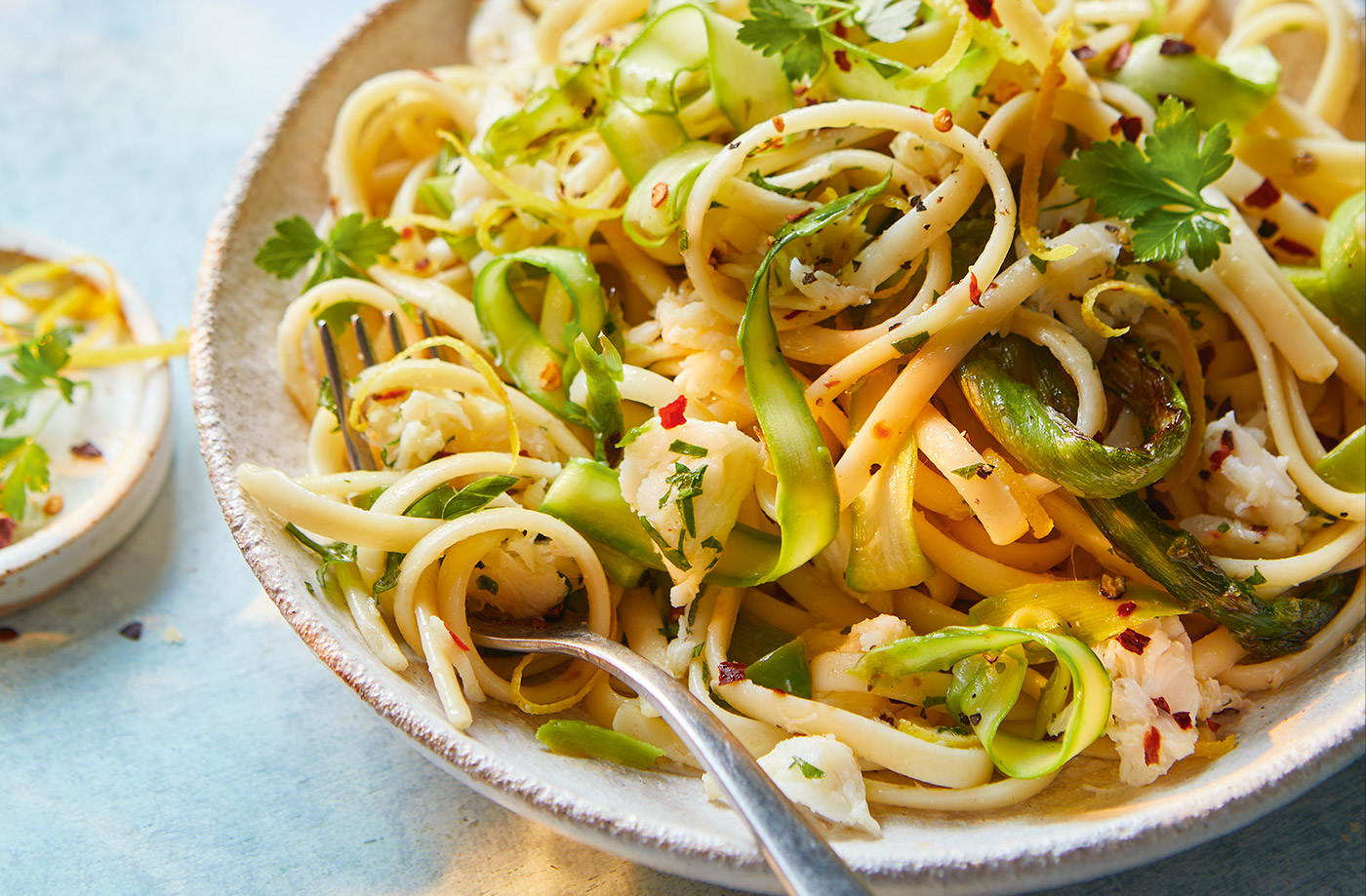 Crab and asparagus linguine recipe