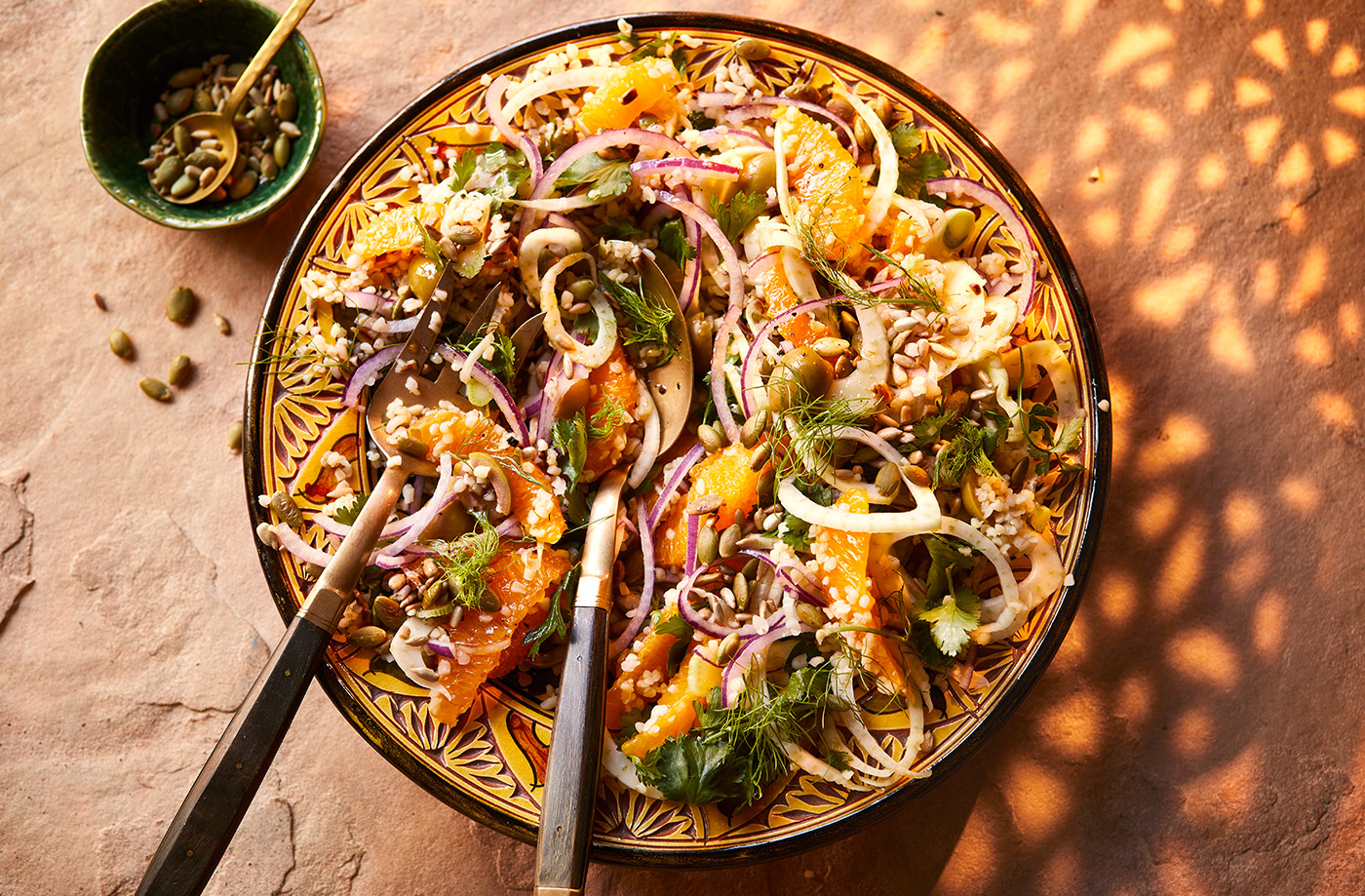 Nargisse Benkabbou's fennel, orange and olive bulgur wheat salad recipe