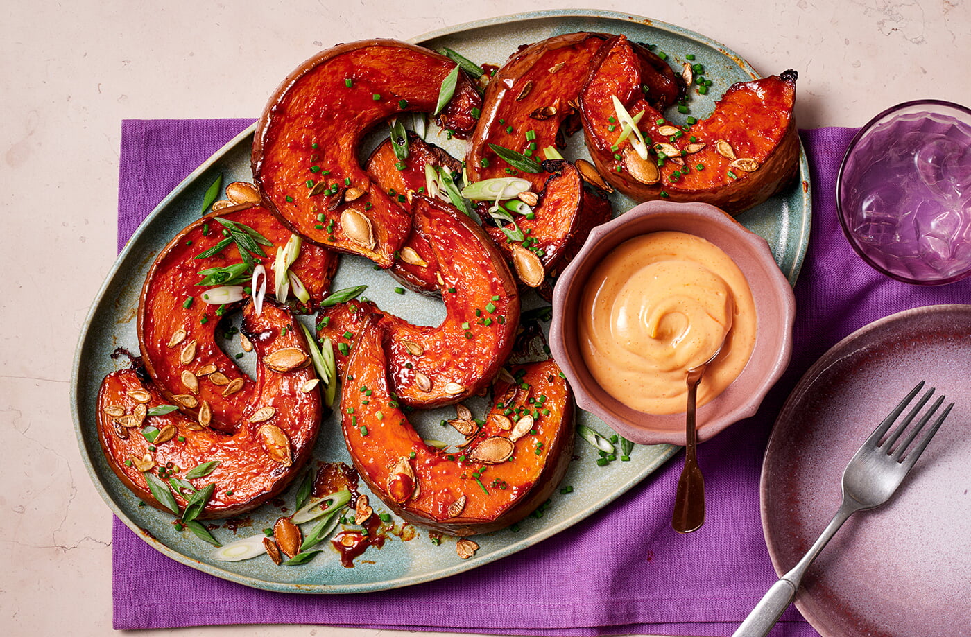 Gochujang pumpkin wedges recipe