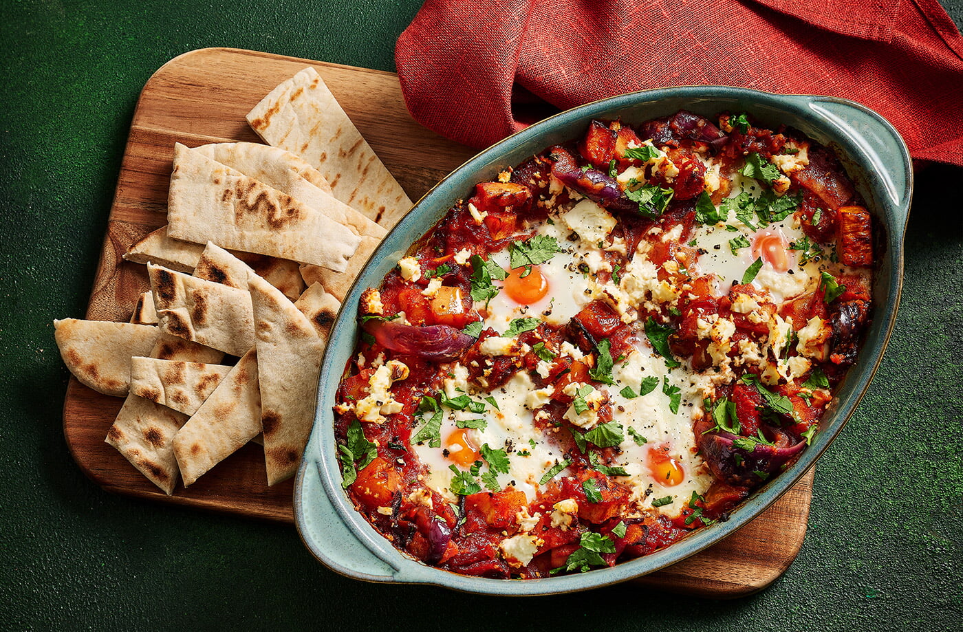 One-tray baked eggs recipe