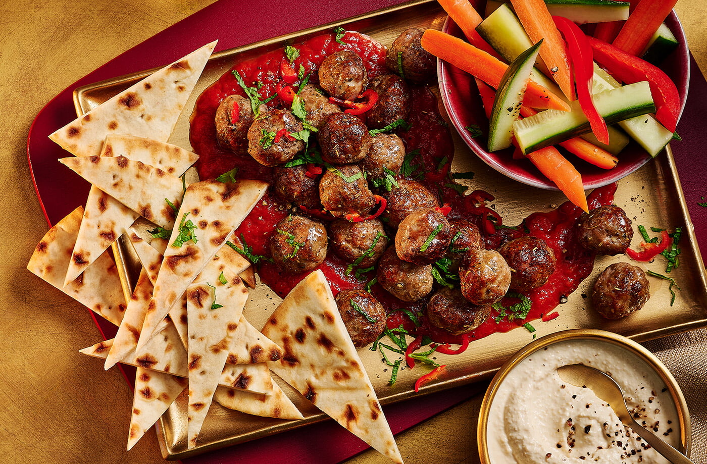 Jade Greenhalgh's spiced meatballs sharing platter recipe