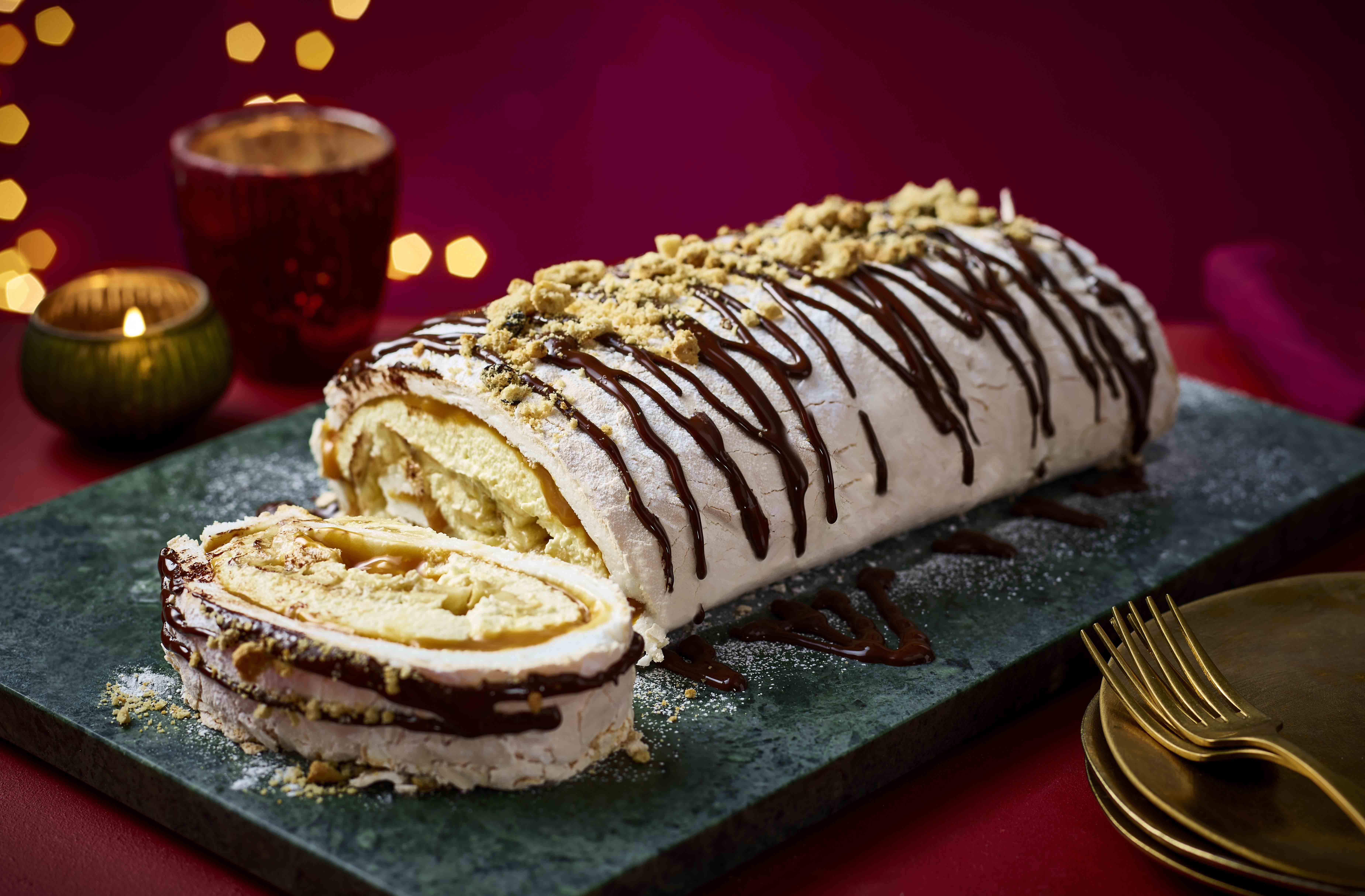 Banoffee pie meringue roulade  recipe