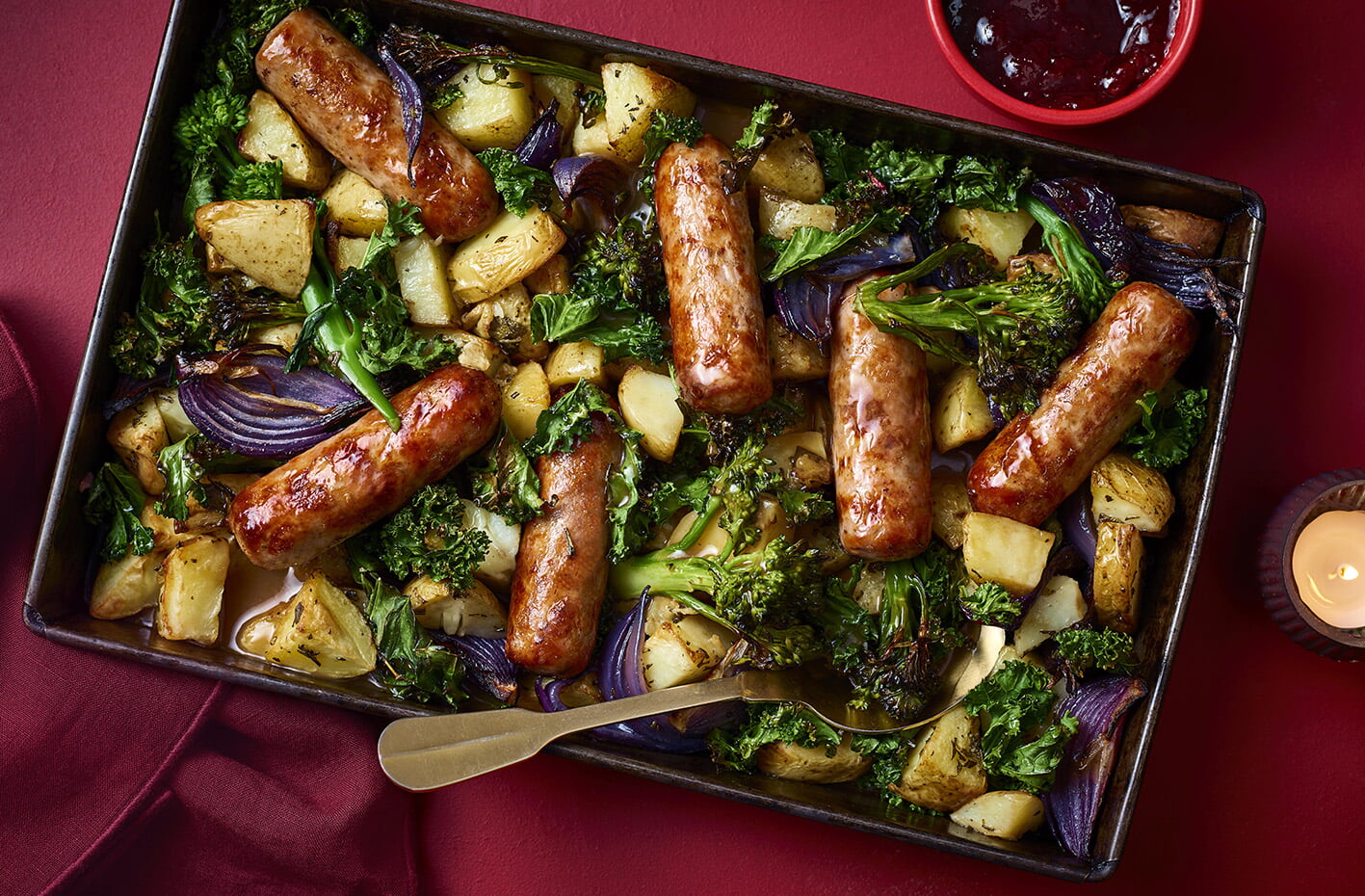 Sausage, potato, cranberry and sage one-pan recipe