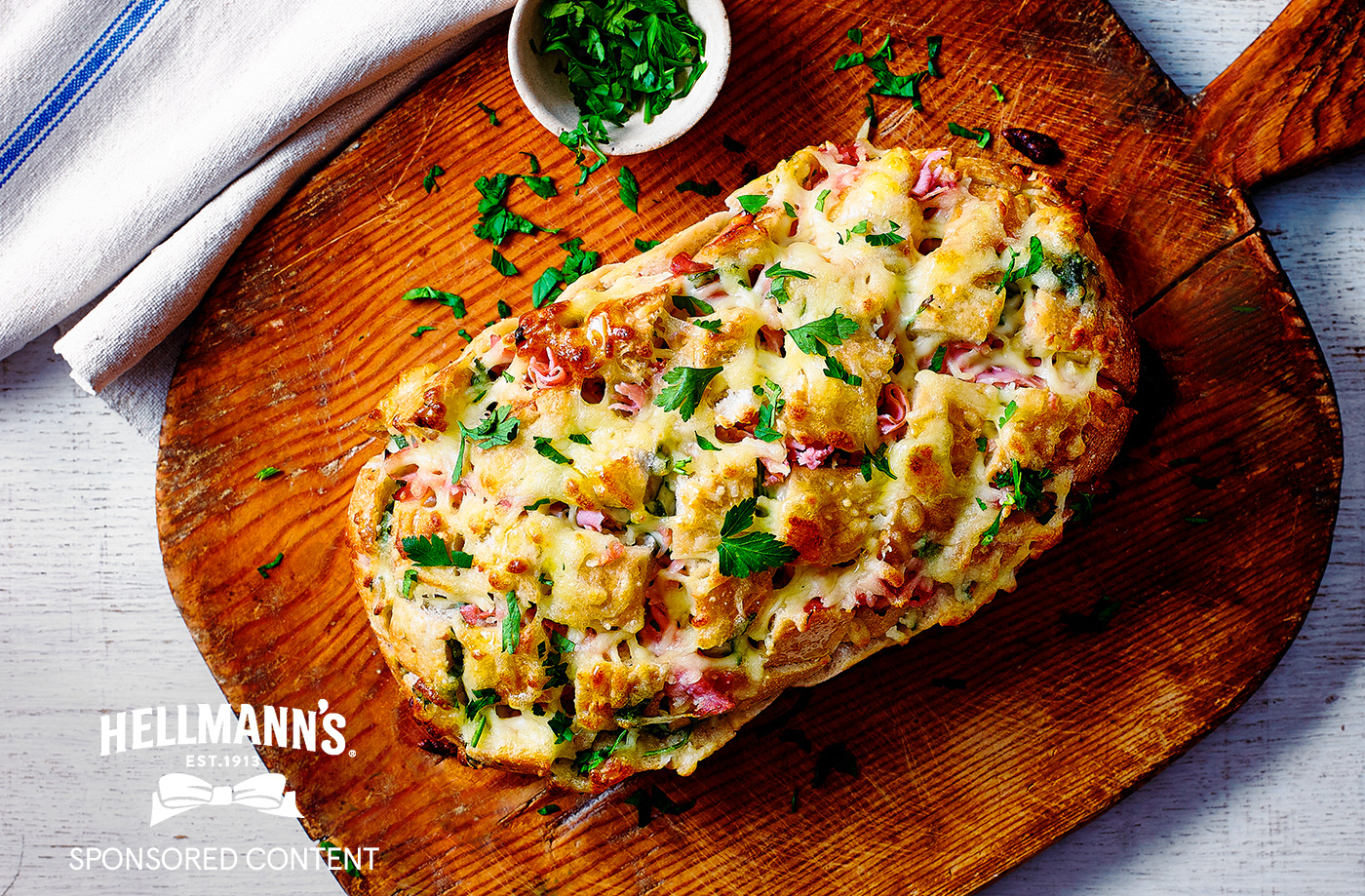 Tearandshare Cheesy Ham and Garlic Bread Comfort Food Recipes