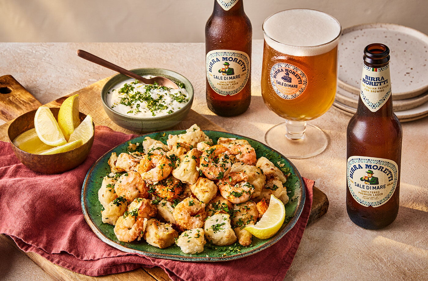 Air-fryer fritto misto with prawns and cod recipe