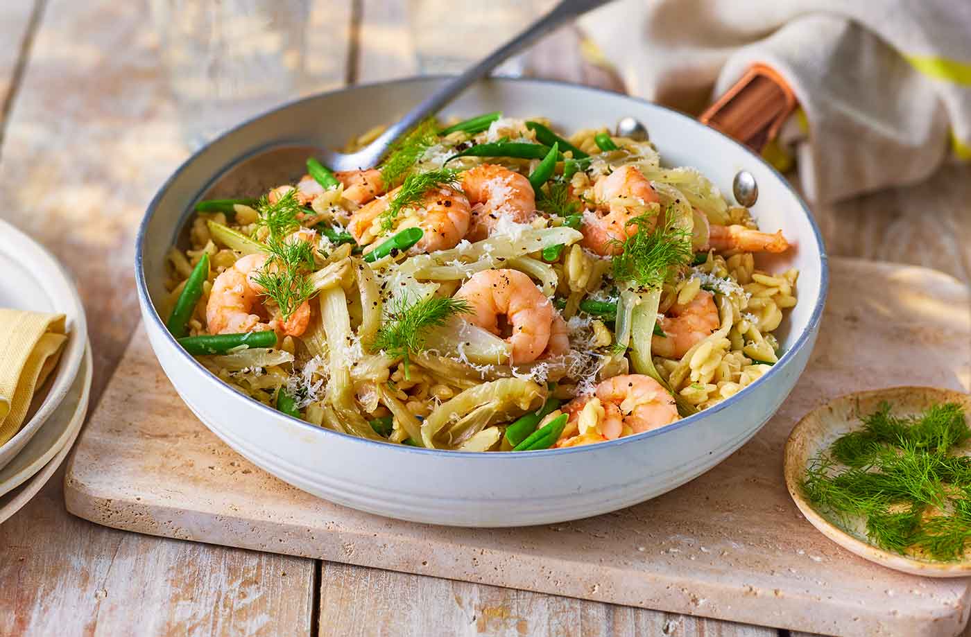Prawn and fennel orzotto recipe