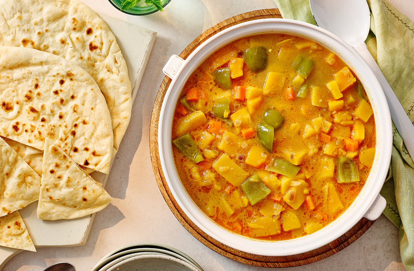 Butternut squash curry with flatbreads  recipe