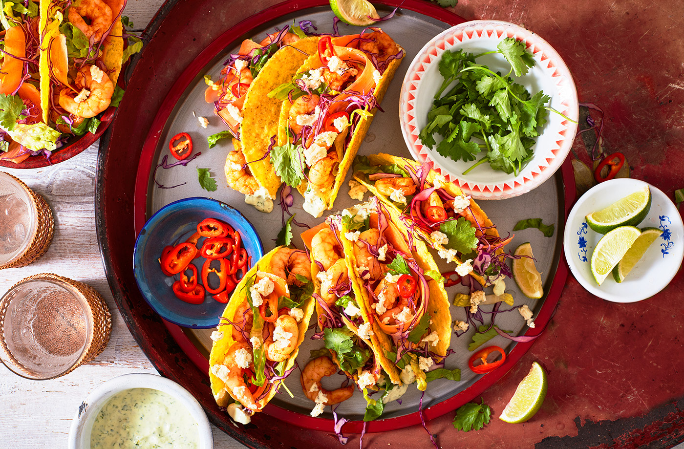 Spicy Prawn Garlic And Herb Tacos Taco Recipes Tesco Real Food Spicy Prawn Garlic And Herb Tacos Taco Recipes Tesco Real Food