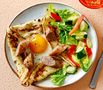 Sausage and egg open pancake | Tesco Real Food