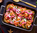 Smoked salmon and crumpet bread and butter pudding | Tesco Real Food