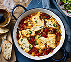 Baked feta and tomatoes with cucumber salad | Family recipes | Tesco Real Food