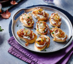 Caramelised Shallot and Goat's Cheese Crostini | Canapé Recipes | Tesco Real Food