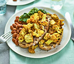 Cauliflower And Tofu Scramble With Quick Baked Beans On Toast Recipe | Vegan Recipes | Tesco Real Fo