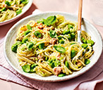 Creamy Broad Bean and Salmon Pasta Recipe | Tesco Real Food