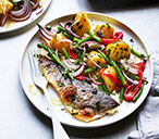 Grilled Sea Bass Fillets With Mediterranean Potato Salad Recipe | Sea Bass Recipes | Tesco Real Food